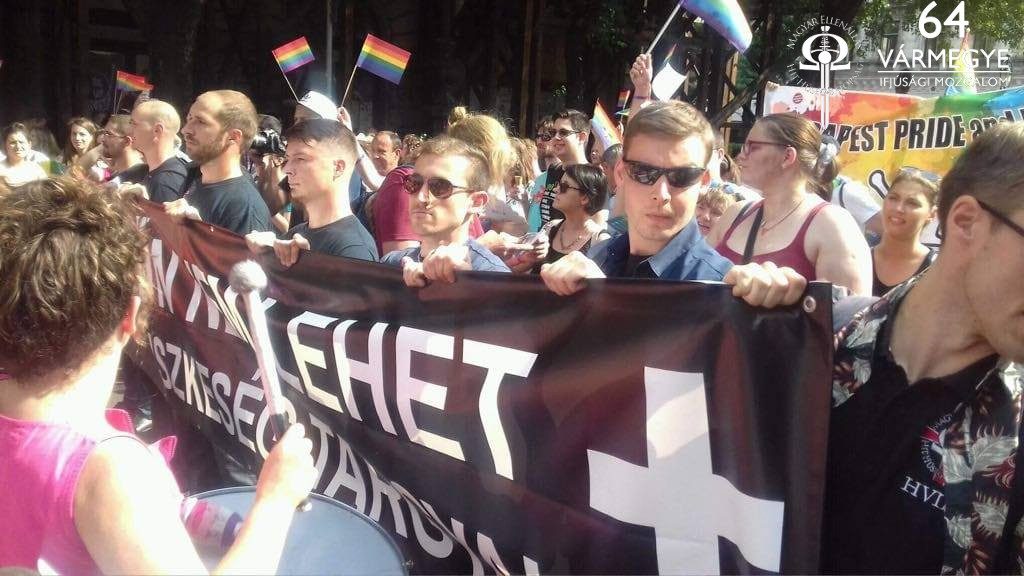 Vármegyések akciója a 2018-as Pride-on.