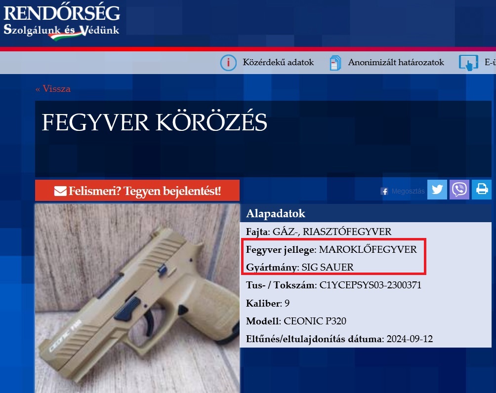 Vicces fegyver körözések