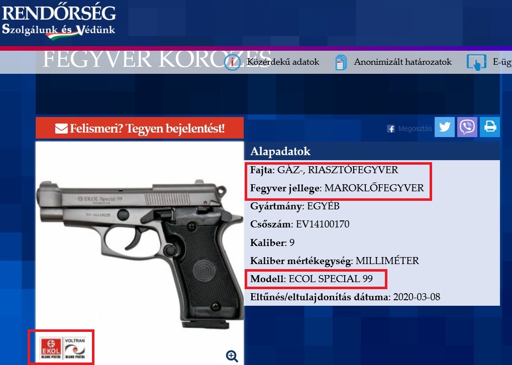 Vicces fegyver körözések