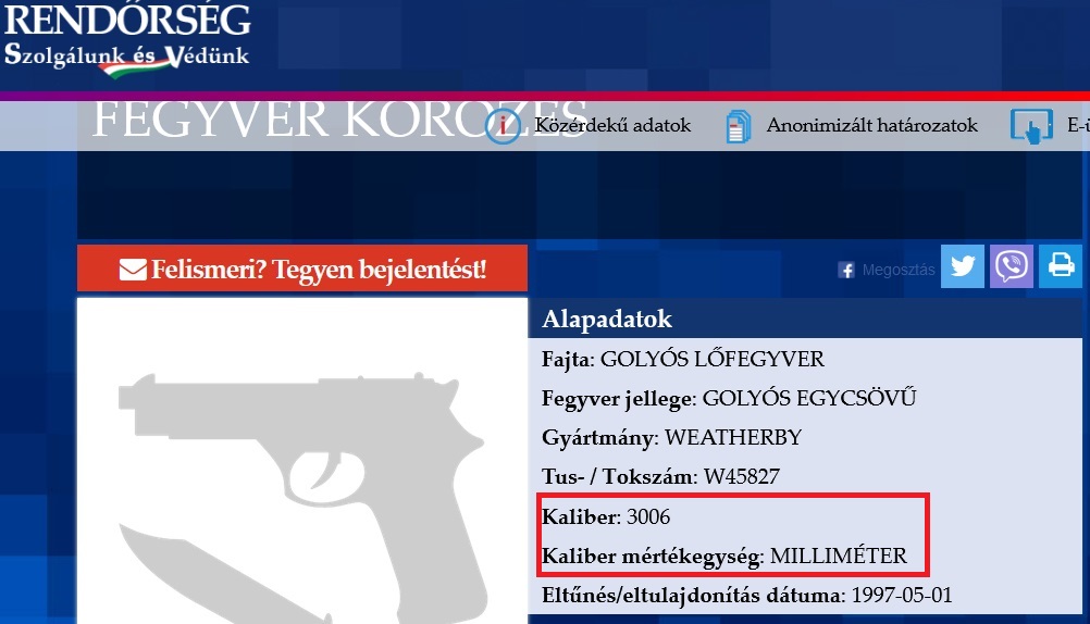 Vicces fegyver körözések