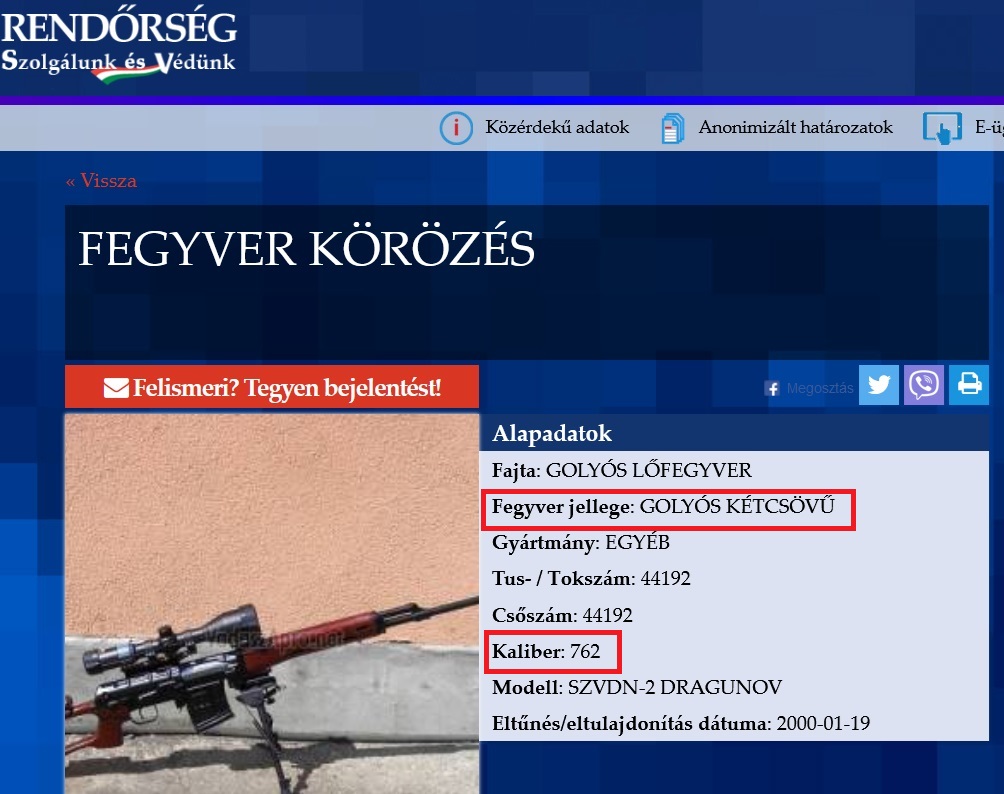 Vicces fegyver körözések