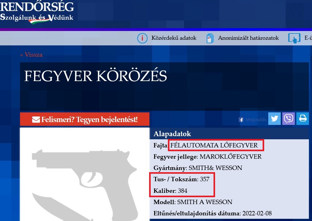 Vicces fegyver körözések