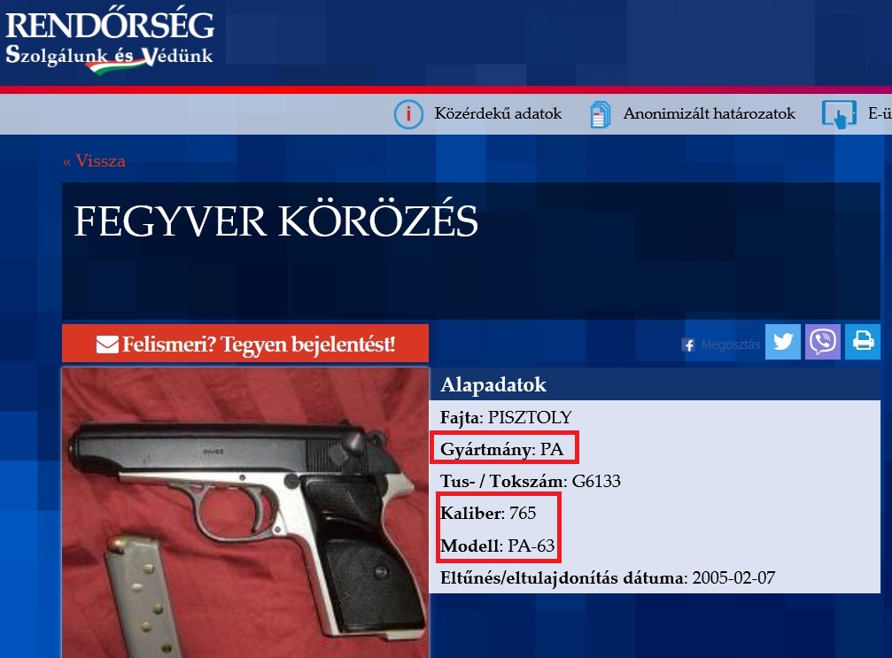 Vicces fegyver körözések