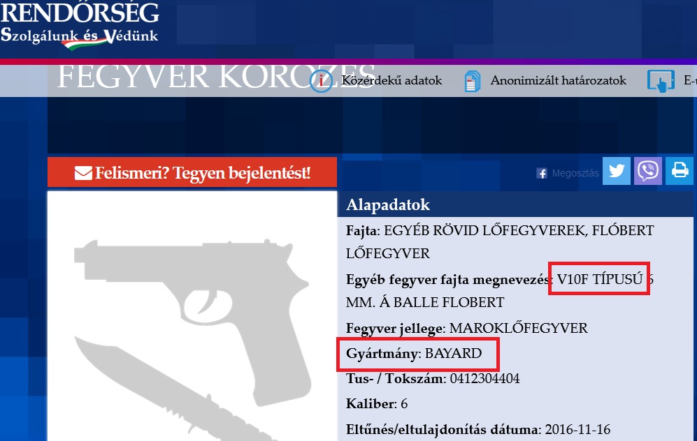 Vicces fegyver körözések