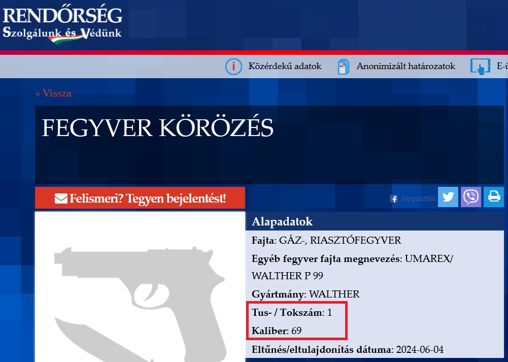 Vicces fegyver körözések