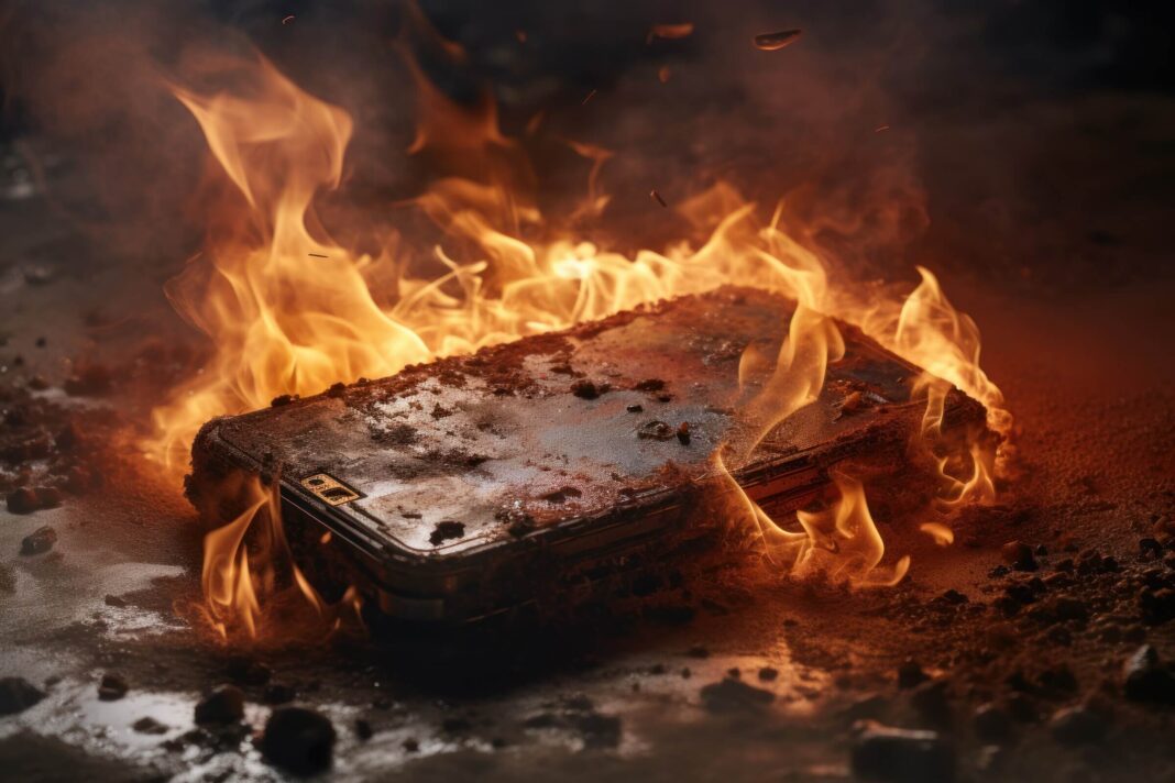 large-ai-generated-destructive-lithium-battery-fire-generate-ai_4af3fcd7-6c92-4ca5-9bbd-335c241a82b9 powerbank