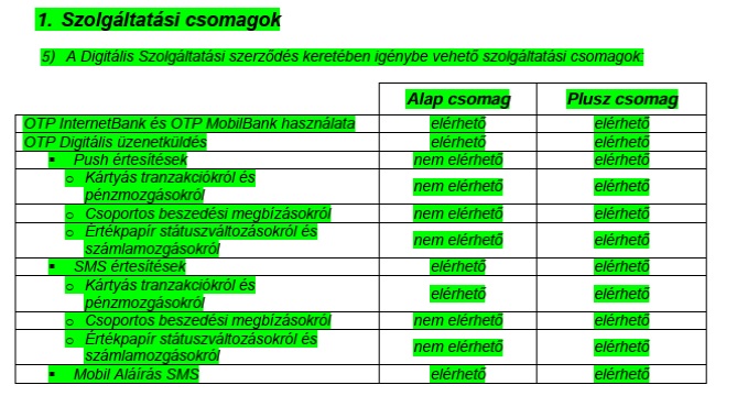 OTP fizetős értesítés