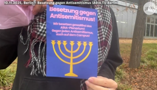 zsidó diákok tüntetése Berlinben